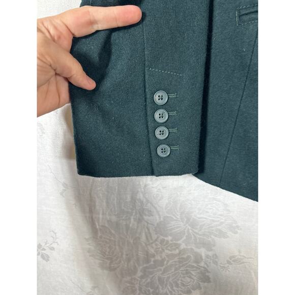 Eddie Bauer Blazer 10 Green Wool Blend Felt Classic Lined Equestrian - Picture 2 of 9